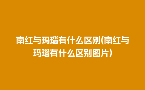 南红与玛瑙有什么区别(南红与玛瑙有什么区别图片)