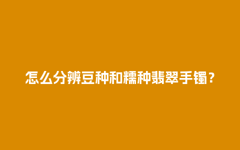 怎么分辨豆种和糯种翡翠手镯？