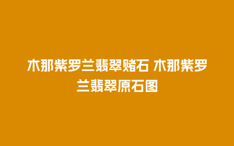 木那紫罗兰翡翠赌石 木那紫罗兰翡翠原石图