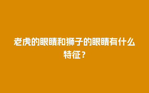 老虎的眼睛和狮子的眼睛有什么特征？