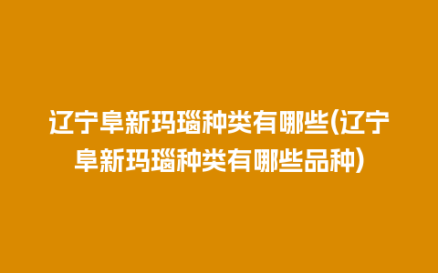 辽宁阜新玛瑙种类有哪些(辽宁阜新玛瑙种类有哪些品种)