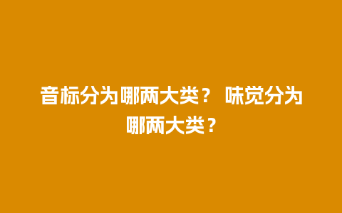 音标分为哪两大类？ 味觉分为哪两大类？