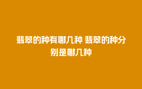 翡翠的种有哪几种 翡翠的种分别是哪几种