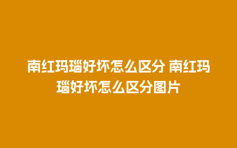 南红玛瑙好坏怎么区分 南红玛瑙好坏怎么区分图片