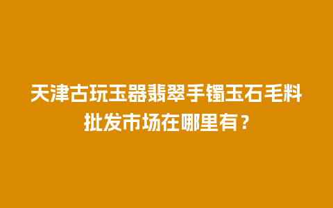 天津古玩玉器翡翠手镯玉石毛料批发市场在哪里有？