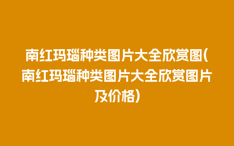 南红玛瑙种类图片大全欣赏图(南红玛瑙种类图片大全欣赏图片及价格)