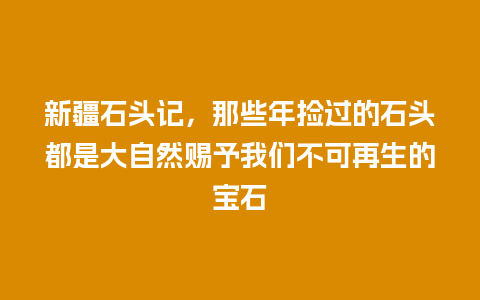 新疆石头记，那些年捡过的石头都是大自然赐予我们不可再生的宝石