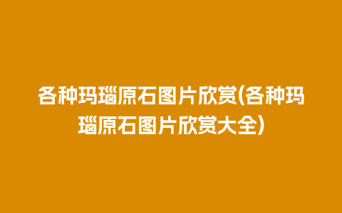 各种玛瑙原石图片欣赏(各种玛瑙原石图片欣赏大全)