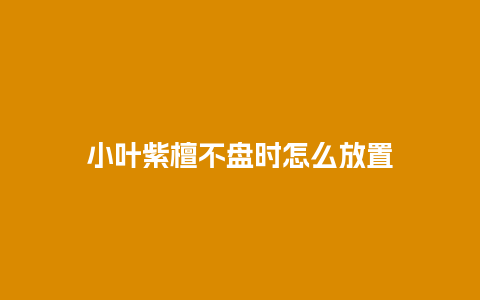 小叶紫檀不盘时怎么放置