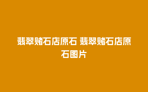 翡翠赌石店原石 翡翠赌石店原石图片