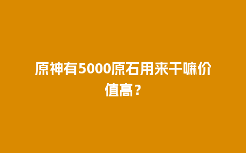 原神有5000原石用来干嘛价值高？