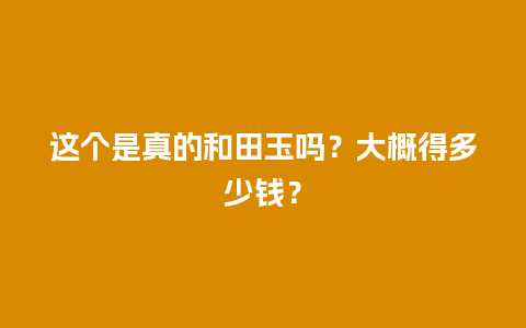 这个是真的和田玉吗？大概得多少钱？