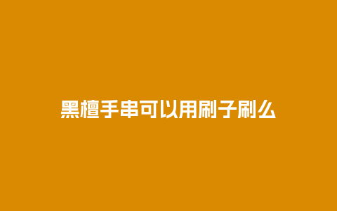 黑檀手串可以用刷子刷么