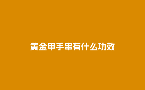 黄金甲手串有什么功效