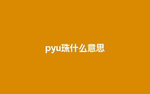 pyu珠什么意思