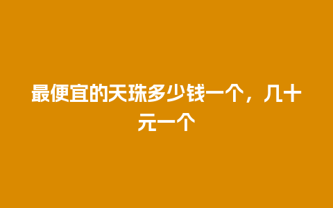 最便宜的天珠多少钱一个，几十元一个