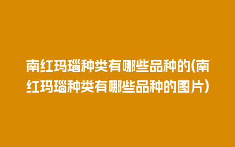 南红玛瑙种类有哪些品种的(南红玛瑙种类有哪些品种的图片)