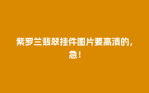 紫罗兰翡翠挂件图片要高清的，急！