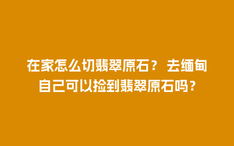 在家怎么切翡翠原石？ 去缅甸自己可以捡到翡翠原石吗？