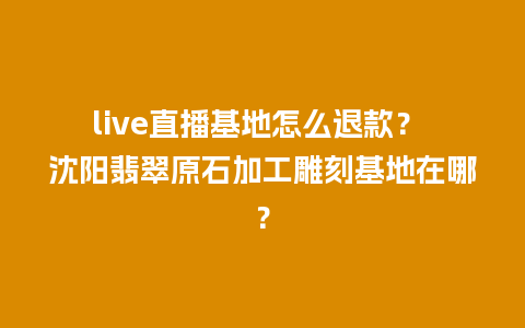 live直播基地怎么退款？ 沈阳翡翠原石加工雕刻基地在哪？