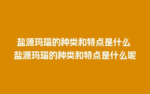 盐源玛瑙的种类和特点是什么 盐源玛瑙的种类和特点是什么呢