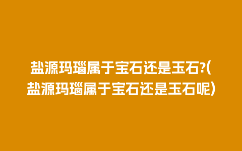 盐源玛瑙属于宝石还是玉石?(盐源玛瑙属于宝石还是玉石呢)