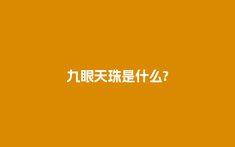 九眼天珠是什么?