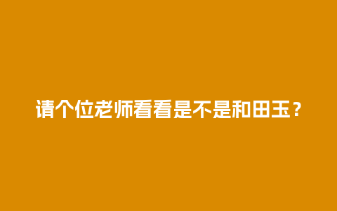 请个位老师看看是不是和田玉？