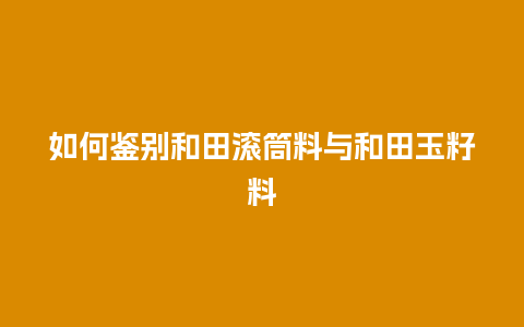 如何鉴别和田滚筒料与和田玉籽料