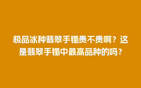 极品冰种翡翠手镯贵不贵啊？这是翡翠手镯中最高品种的吗？