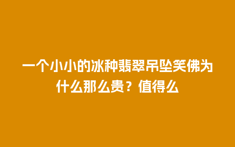 一个小小的冰种翡翠吊坠笑佛为什么那么贵？值得么