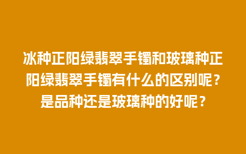 冰种正阳绿翡翠手镯和玻璃种正阳绿翡翠手镯有什么的区别呢？是品种还是玻璃种的好呢？