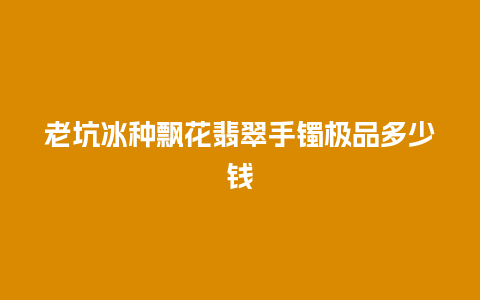 老坑冰种飘花翡翠手镯极品多少钱