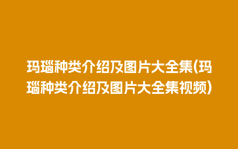 玛瑙种类介绍及图片大全集(玛瑙种类介绍及图片大全集视频)
