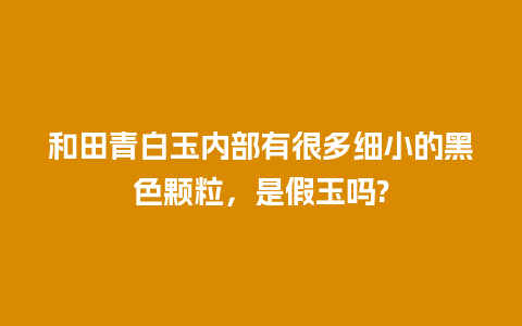 和田青白玉内部有很多细小的黑色颗粒，是假玉吗?