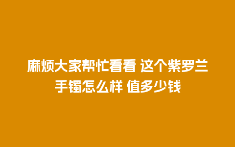 麻烦大家帮忙看看 这个紫罗兰手镯怎么样 值多少钱