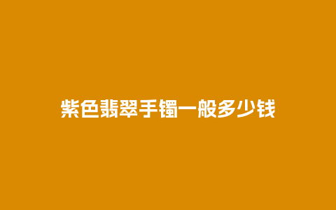 紫色翡翠手镯一般多少钱