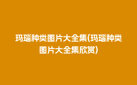 玛瑙种类图片大全集(玛瑙种类图片大全集欣赏)
