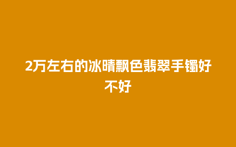 2万左右的冰晴飘色翡翠手镯好不好