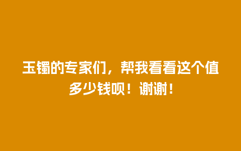 玉镯的专家们，帮我看看这个值多少钱呗！谢谢！