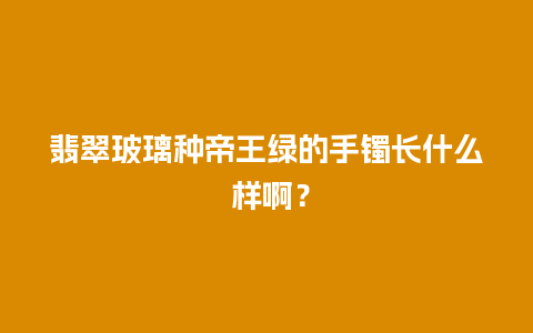 翡翠玻璃种帝王绿的手镯长什么 样啊？