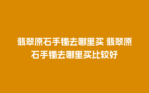 翡翠原石手镯去哪里买 翡翠原石手镯去哪里买比较好