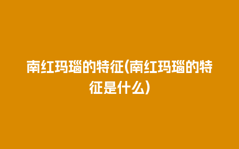 南红玛瑙的特征(南红玛瑙的特征是什么)