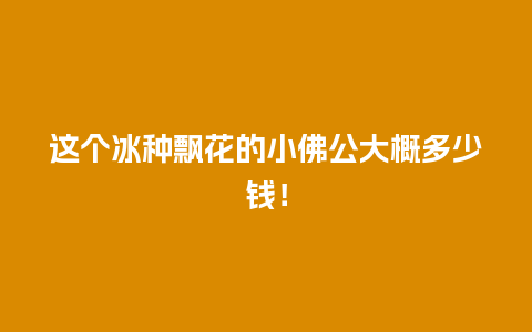 这个冰种飘花的小佛公大概多少钱！