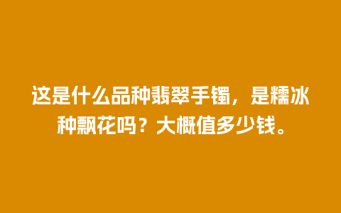 这是什么品种翡翠手镯，是糯冰种飘花吗？大概值多少钱。