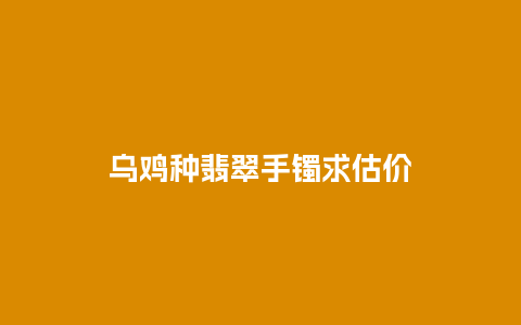 乌鸡种翡翠手镯求估价