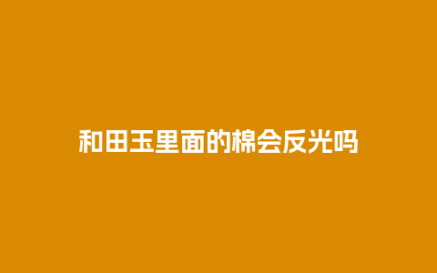 和田玉里面的棉会反光吗
