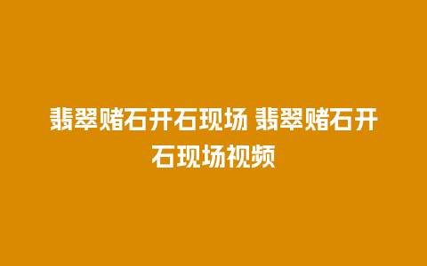 翡翠赌石开石现场 翡翠赌石开石现场视频