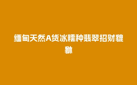 缅甸天然A货冰糯种翡翠招财貔貅