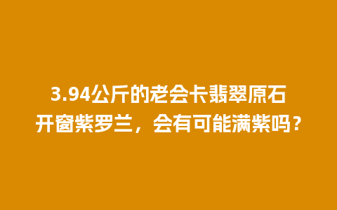 3.94公斤的老会卡翡翠原石开窗紫罗兰，会有可能满紫吗？